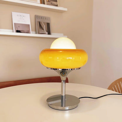 Table Lamp | Chrome Metal & Glass | Vintage Design