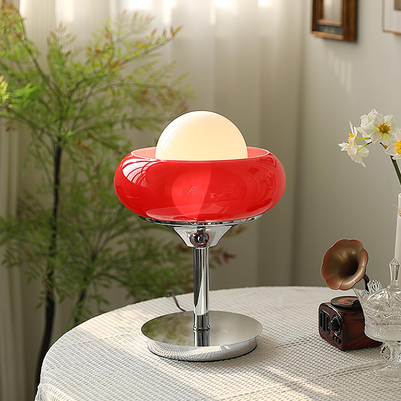 Table Lamp | Chrome Metal & Glass | Vintage Design