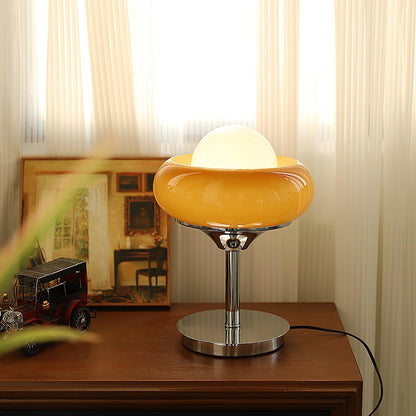 Table Lamp | Chrome Metal & Glass | Vintage Design