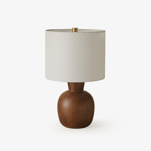 Hearth Table Lamp | Wooden Base | Beige Shade