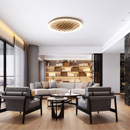 Heartwood Ceiling Lamp | Wood, Metal, Acrylic | White Shade