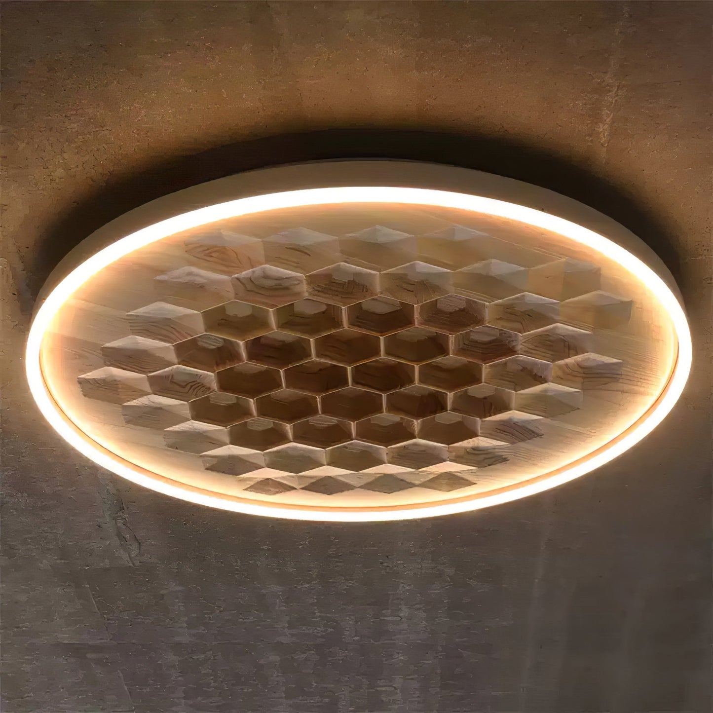 Heartwood Ceiling Lamp | Wood, Metal, Acrylic | White Shade