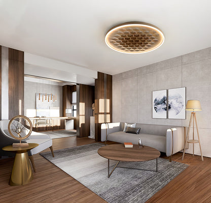 Heartwood Ceiling Lamp | Wood, Metal, Acrylic | White Shade
