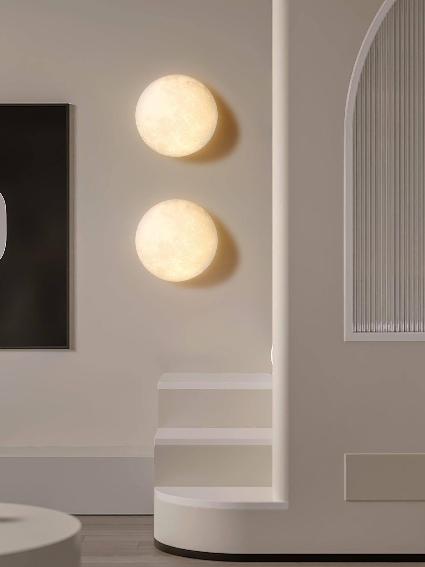 Moon 3D Wall Lamp | Lunar Surface | White