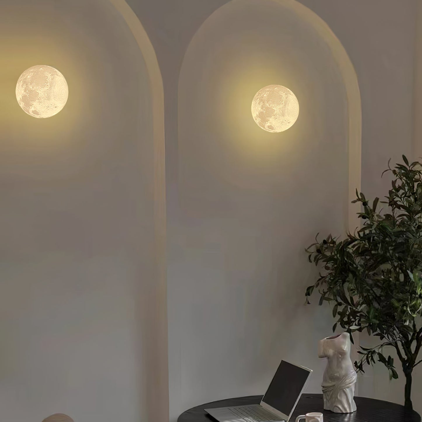 Moon 3D Wall Lamp | Lunar Surface | White