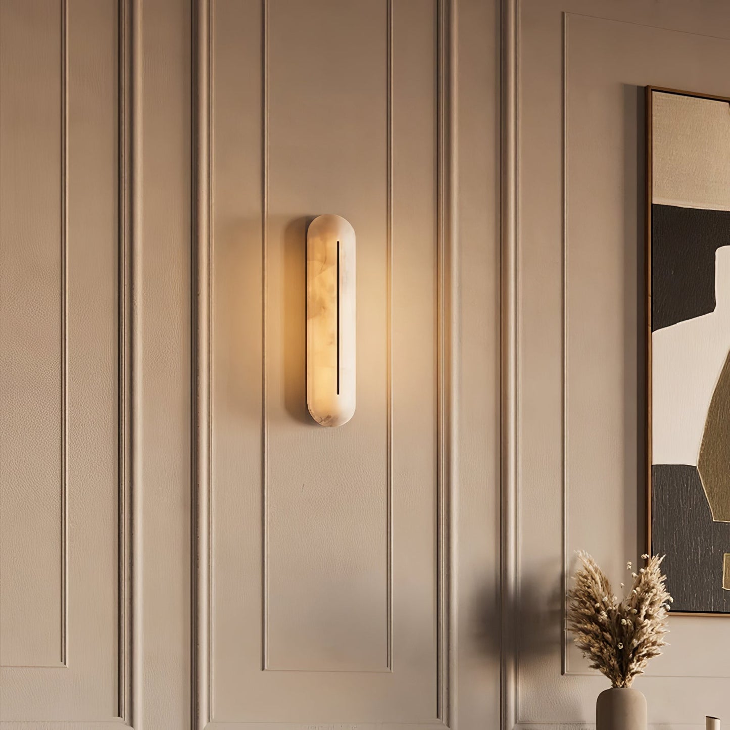 Orbison Wall Lamp | Brass & Alabaster | 46cm Height