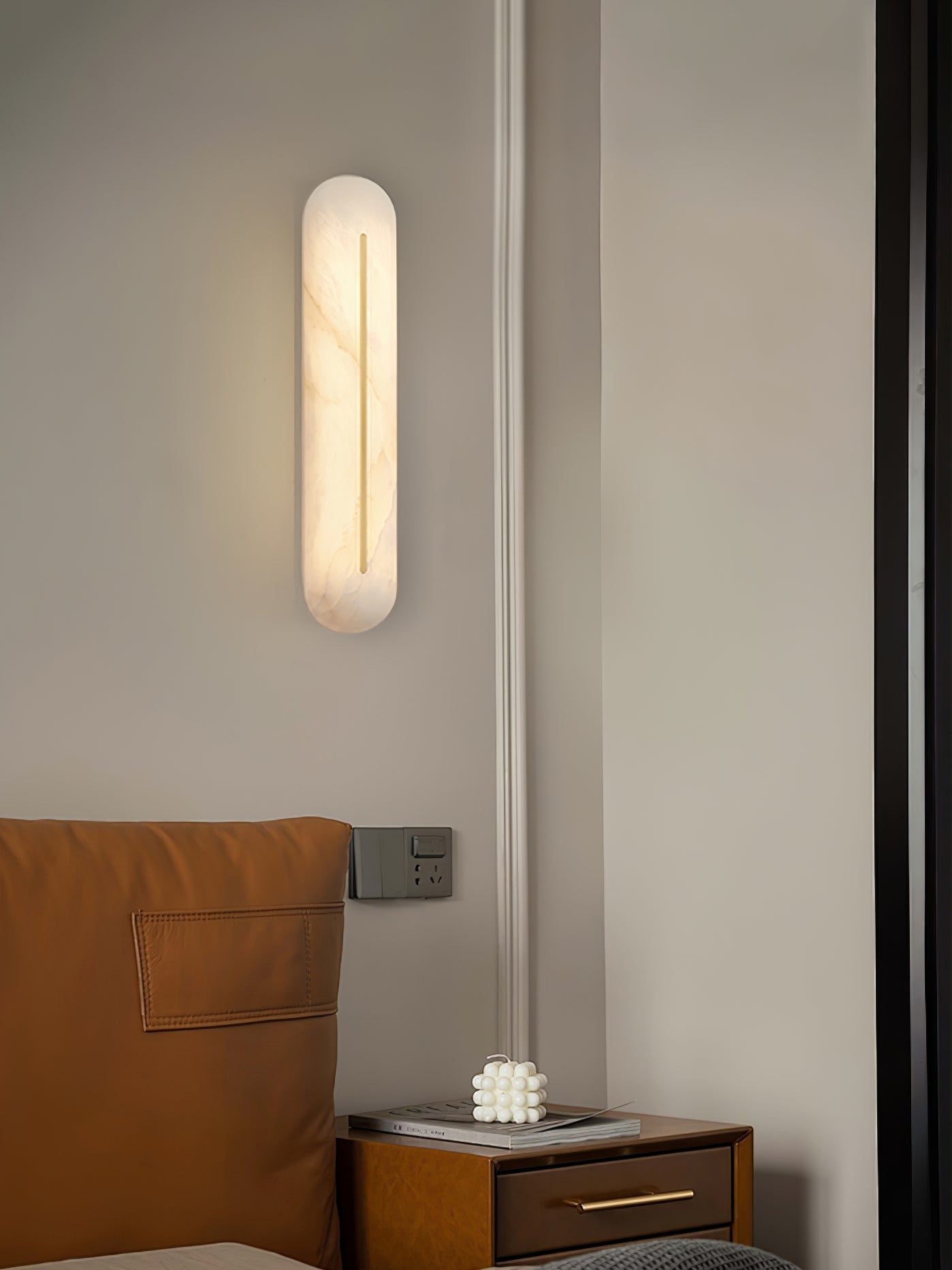 Orbison Wall Lamp | Brass & Alabaster | 46cm Height