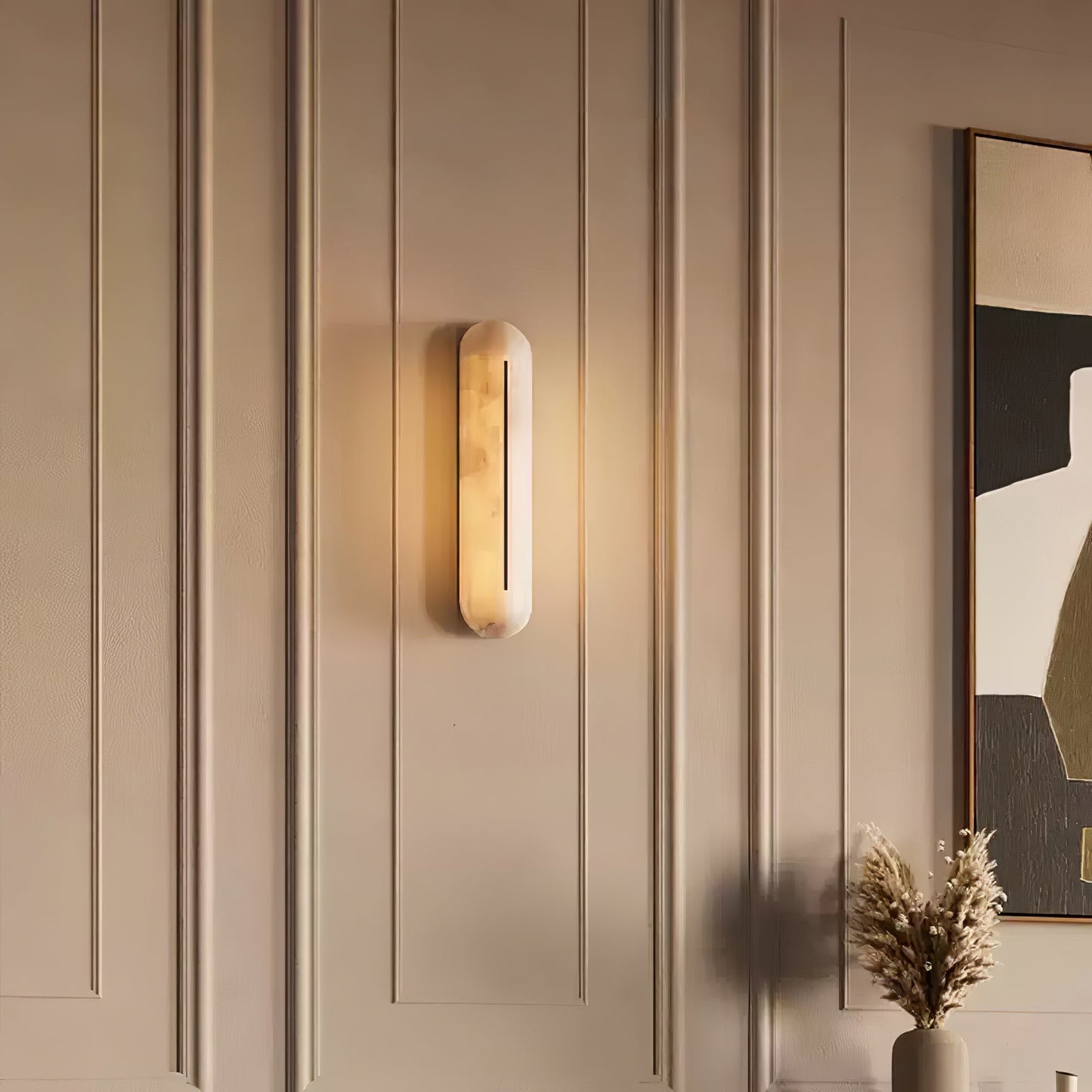 Orbison Wall Lamp | Brass & Alabaster | 46cm Height