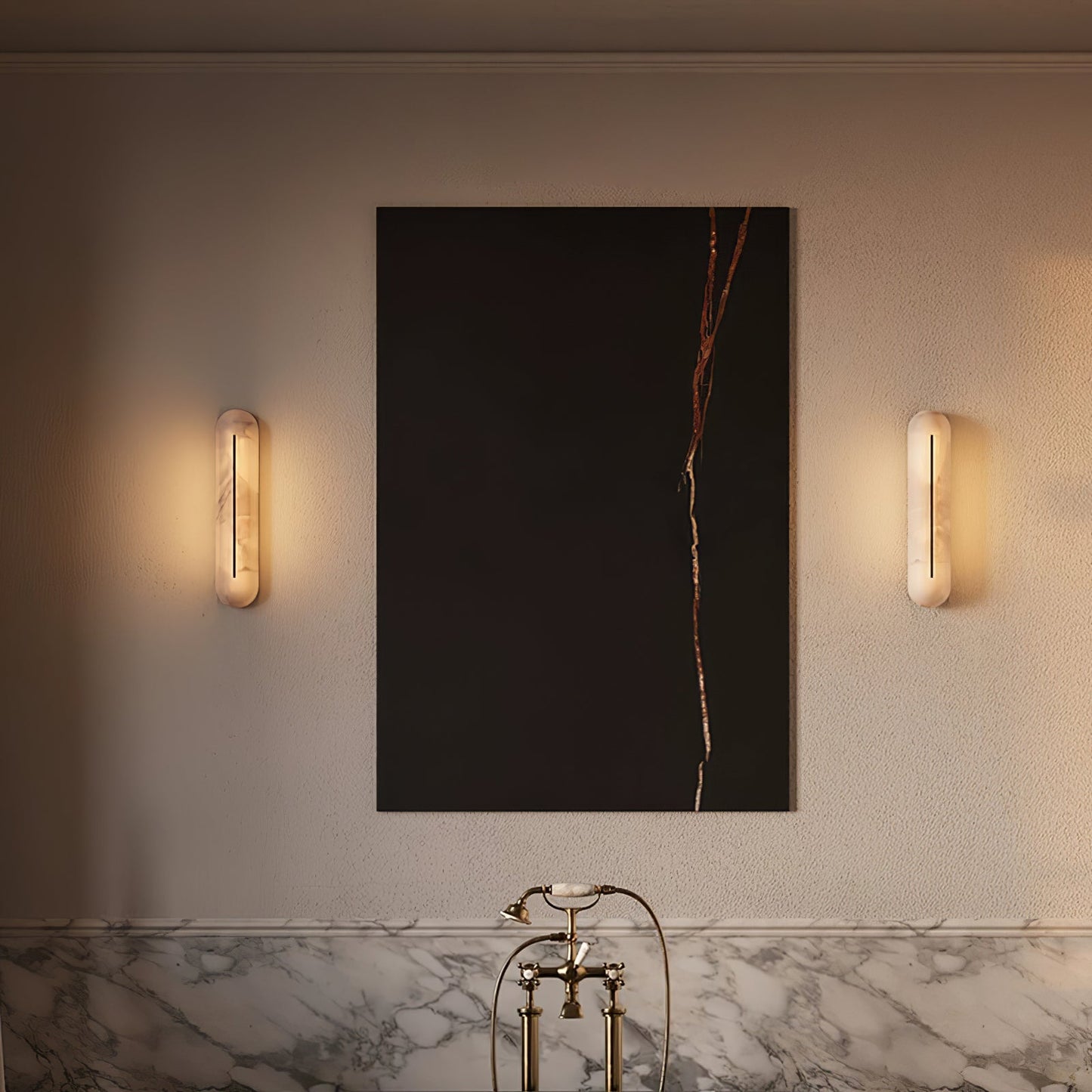Orbison Wall Lamp | Brass & Alabaster | 46cm Height