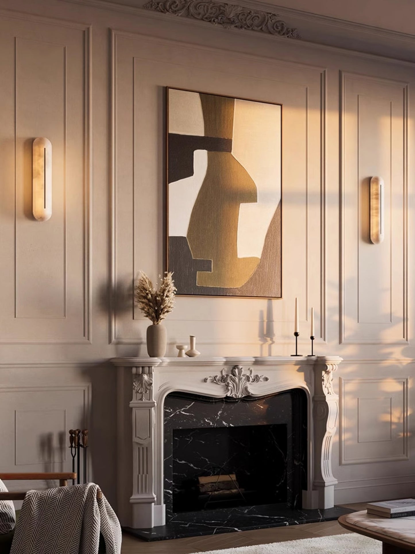 Orbison Wall Lamp | Brass & Alabaster | 46cm Height