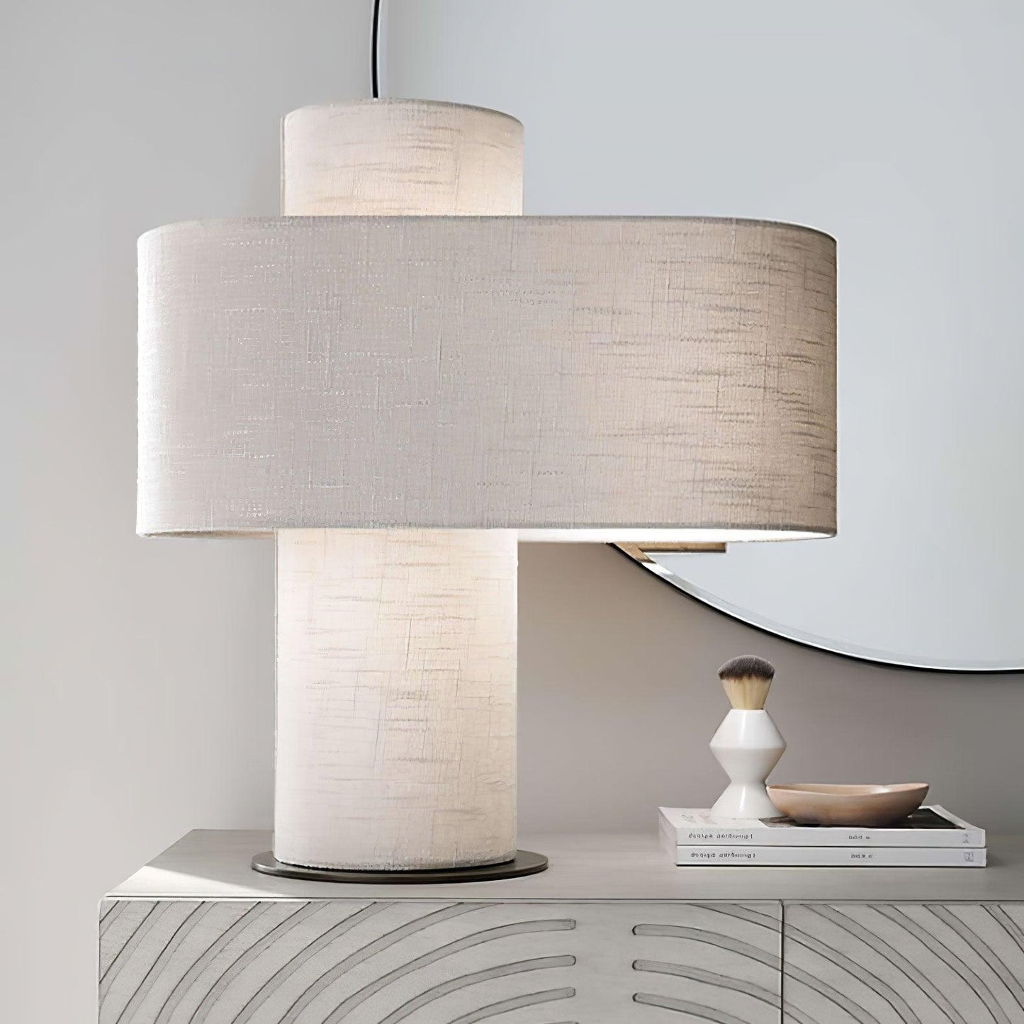 Heron Glowing Table Lamp | Fabric | Beige
