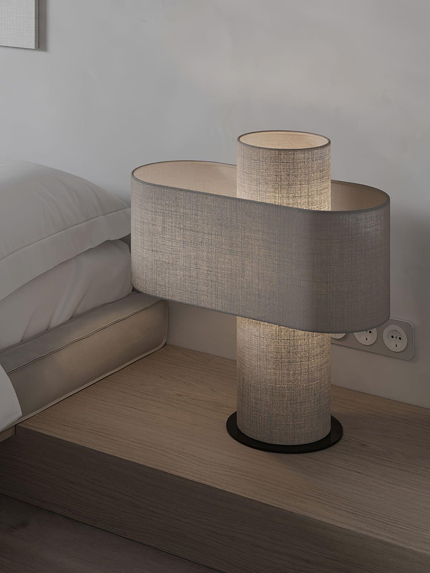 Heron Glowing Table Lamp | Fabric | Beige