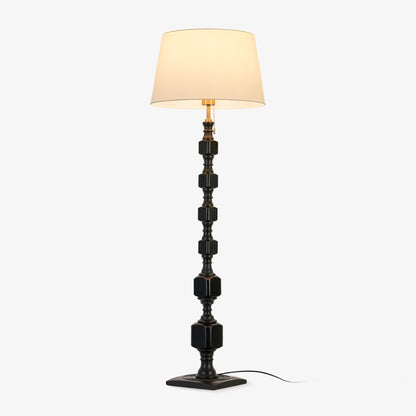 Hexas Floor Lamp | Wood & Metal | Gold and Walnut