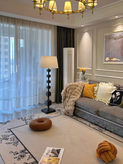 Hexas Floor Lamp | Wood & Metal | Gold and Walnut