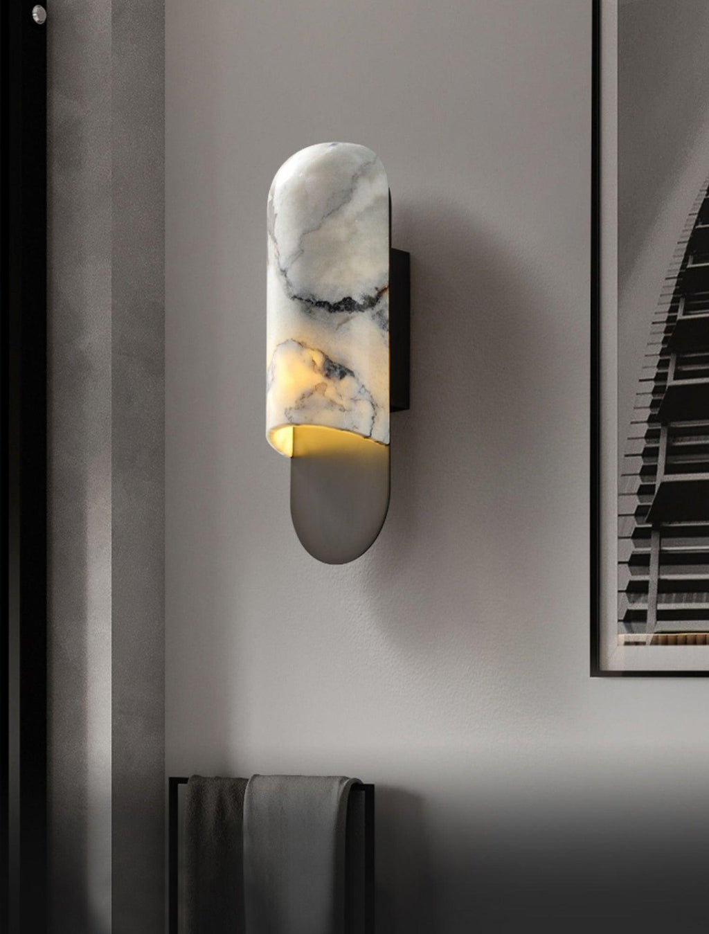 Hl Wall Sconce | Marble, Iron, Metal | Gold, Black
