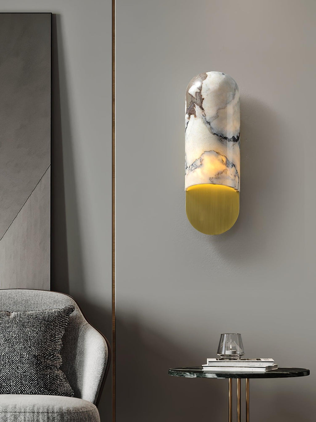Hl Wall Sconce | Marble, Iron, Metal | Gold, Black