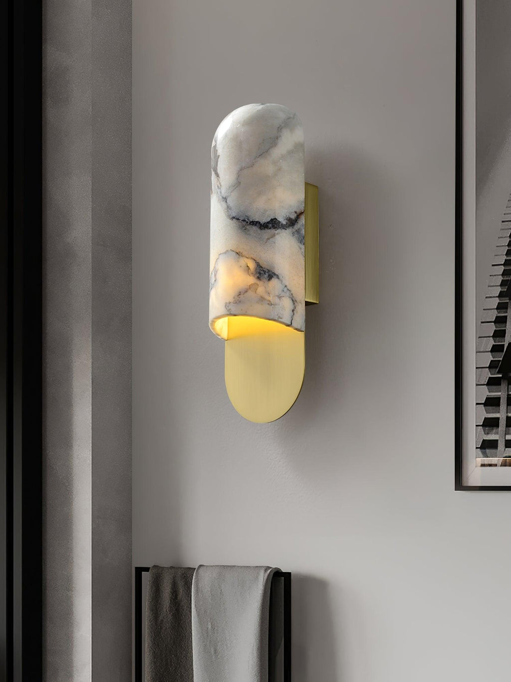 Hl Wall Sconce | Marble, Iron, Metal | Gold, Black