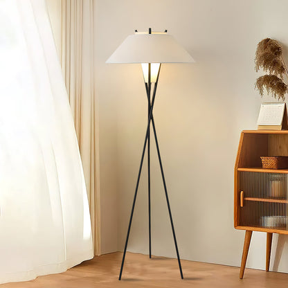 Hoka Tripod Floor Lamp | Metal Frame | Black and White