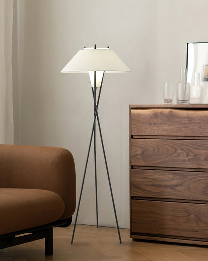 Hoka Tripod Floor Lamp | Metal Frame | Black and White