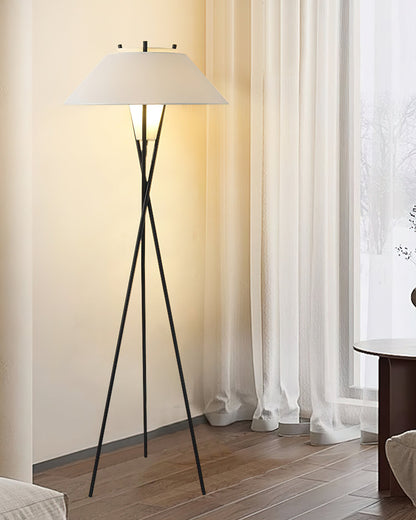 Hoka Tripod Floor Lamp | Metal Frame | Black and White