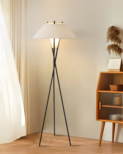 Hoka Tripod Floor Lamp | Metal Frame | Black and White