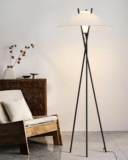 Hoka Tripod Floor Lamp | Metal Frame | Black and White