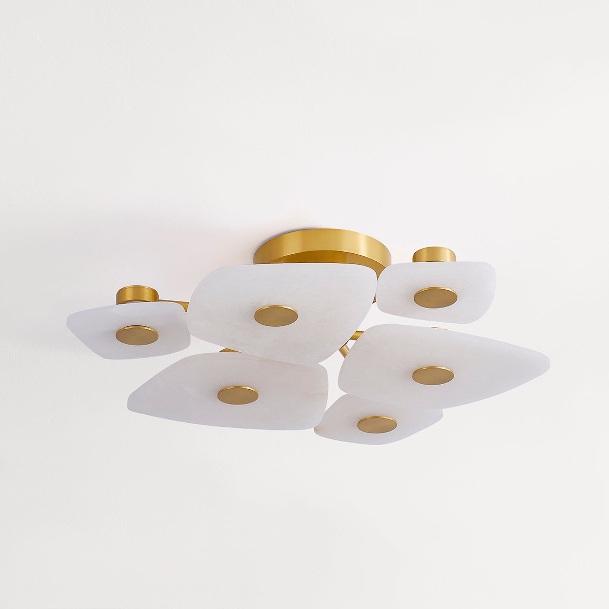 Holmdel Ceiling Lamp | Alabaster & Brass | 2 Sizes