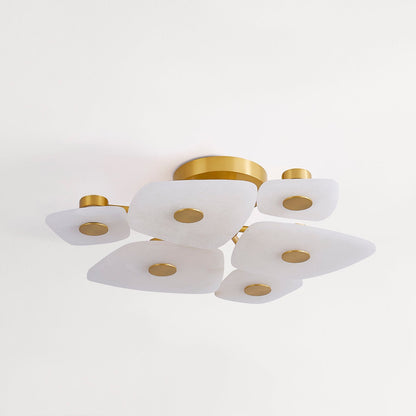 Holmdel Ceiling Lamp | Alabaster & Brass | 2 Sizes