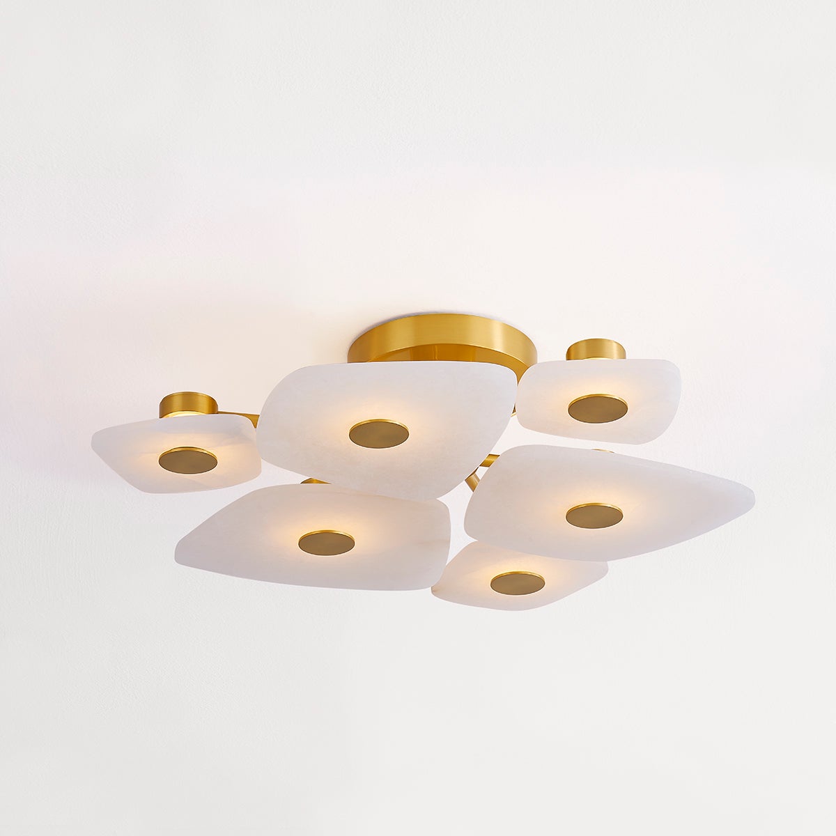 Holmdel Ceiling Lamp | Alabaster & Brass | 2 Sizes