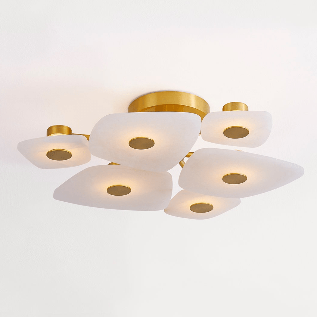 Holmdel Ceiling Lamp | Alabaster & Brass | 2 Sizes