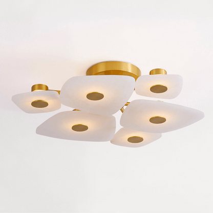 Holmdel Ceiling Lamp | Alabaster & Brass | 2 Sizes