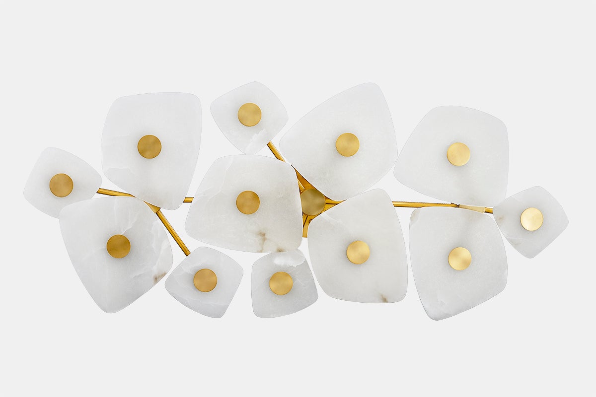 Holmdel Ceiling Lamp | Alabaster & Brass | 2 Sizes