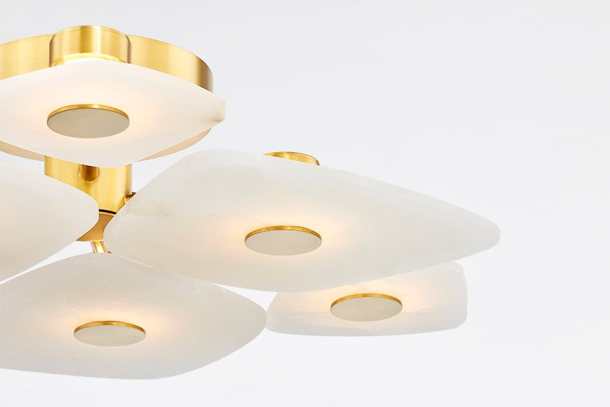 Holmdel Ceiling Lamp | Alabaster & Brass | 2 Sizes