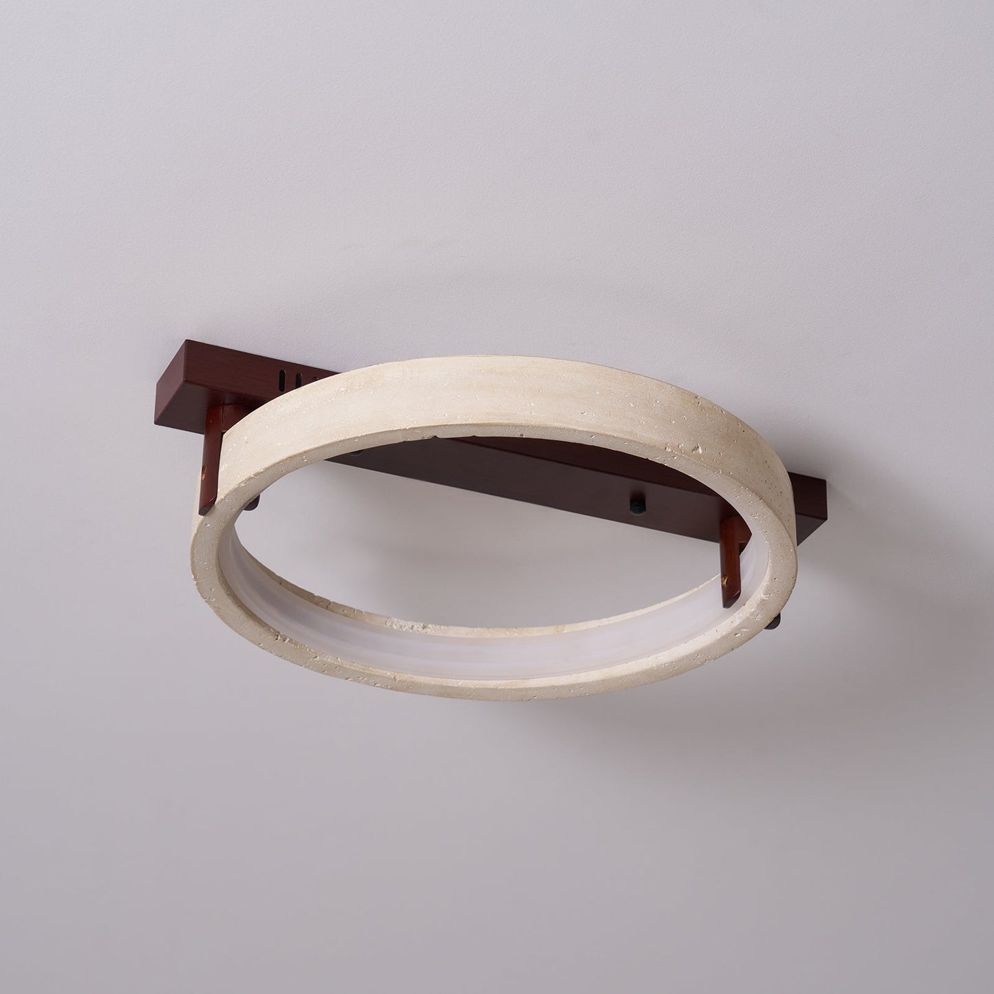 Horizon Ring Ceiling Lamp | Yellow Travertine & Acrylic | Various Sizes