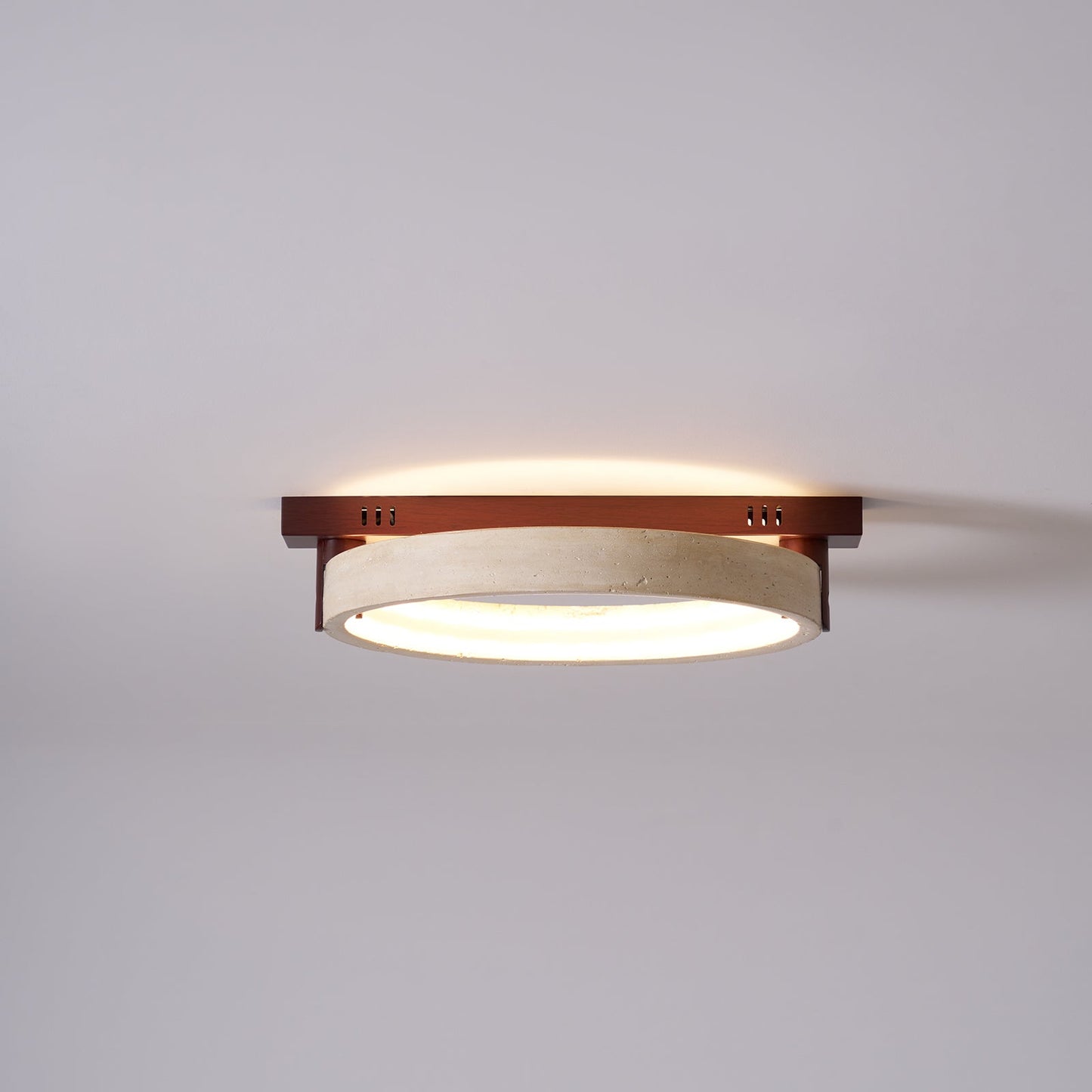 Horizon Ring Ceiling Lamp | Yellow Travertine & Acrylic | Various Sizes