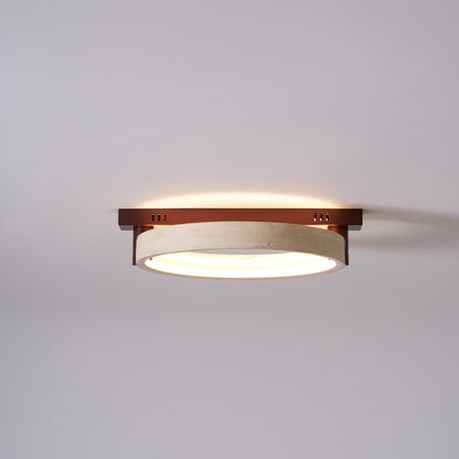 Horizon Ring Ceiling Lamp | Yellow Travertine & Acrylic | Various Sizes