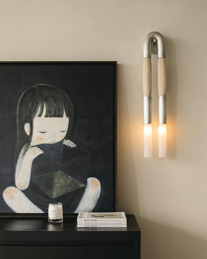 Wall Lamp | Horsehair, Wrought Iron & Glass | 18cm Diameter