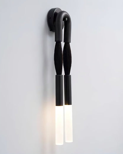 Wall Lamp | Horsehair, Wrought Iron & Glass | 18cm Diameter