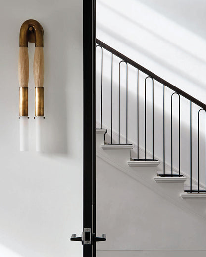 Wall Lamp | Horsehair, Wrought Iron & Glass | 18cm Diameter