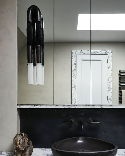 Wall Lamp | Horsehair, Wrought Iron & Glass | 18cm Diameter