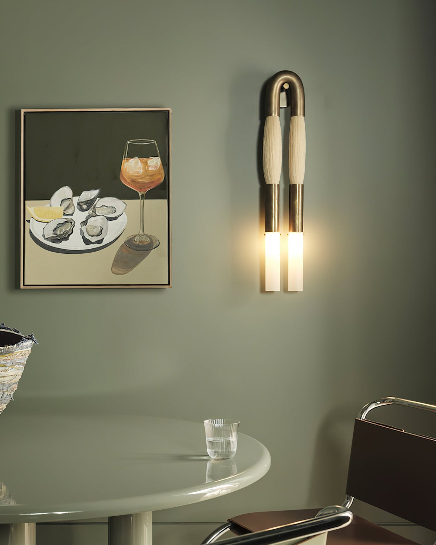 Wall Lamp | Horsehair, Wrought Iron & Glass | 18cm Diameter