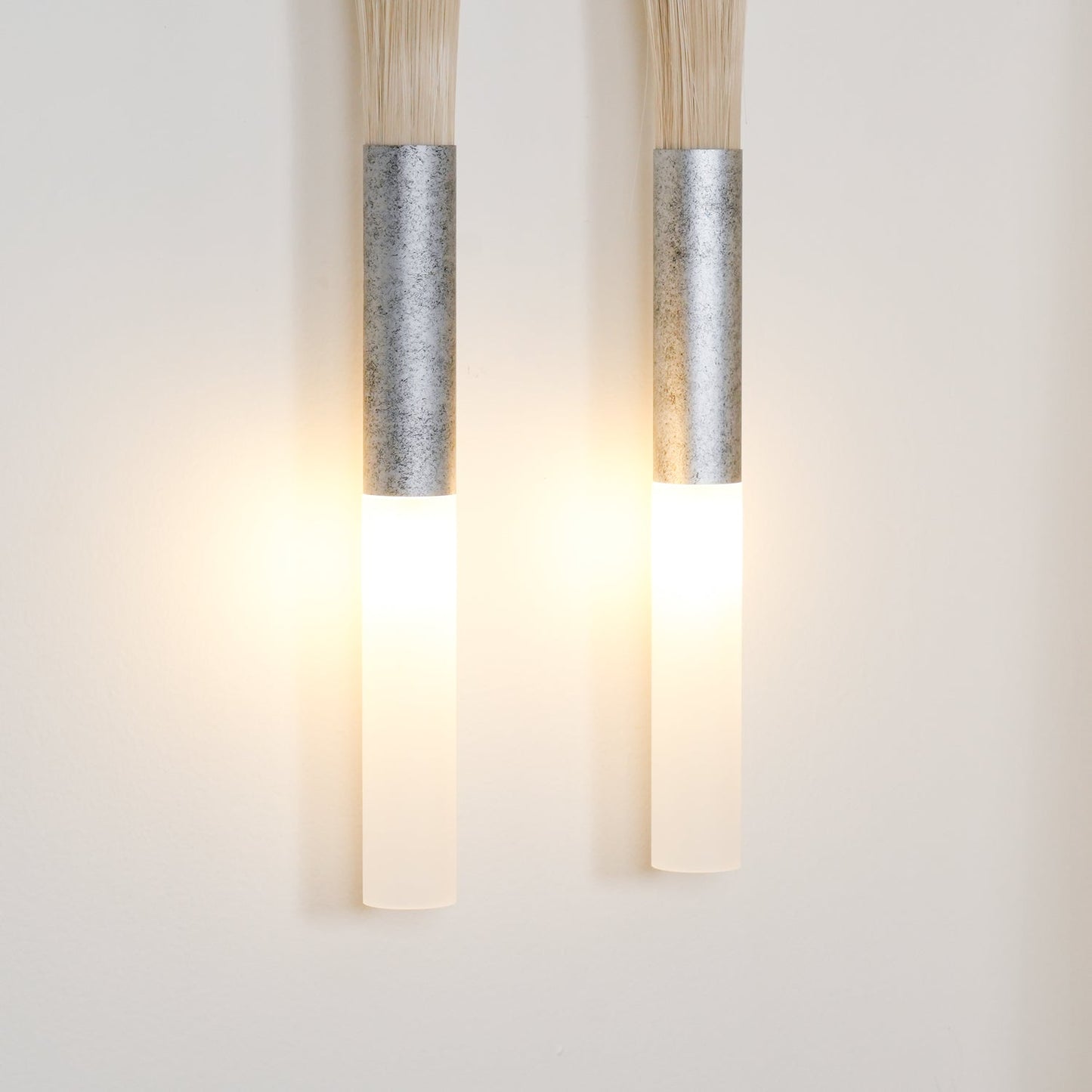 Wall Lamp | Horsehair, Wrought Iron & Glass | 18cm Diameter
