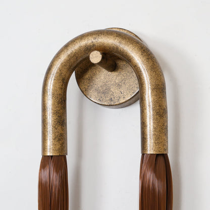 Wall Lamp | Horsehair, Wrought Iron & Glass | 18cm Diameter