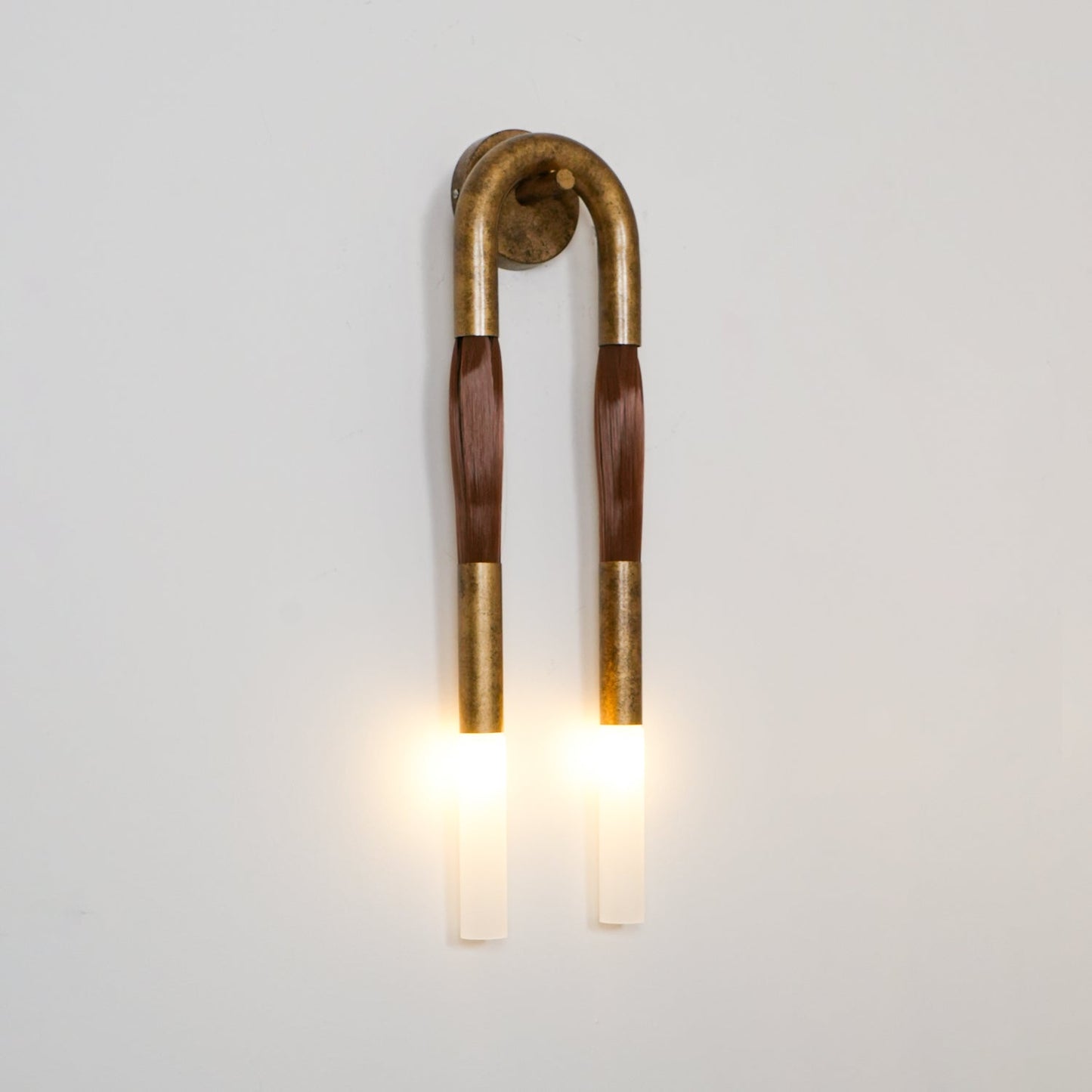 Wall Lamp | Horsehair, Wrought Iron & Glass | 18cm Diameter