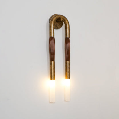 Wall Lamp | Horsehair, Wrought Iron & Glass | 18cm Diameter