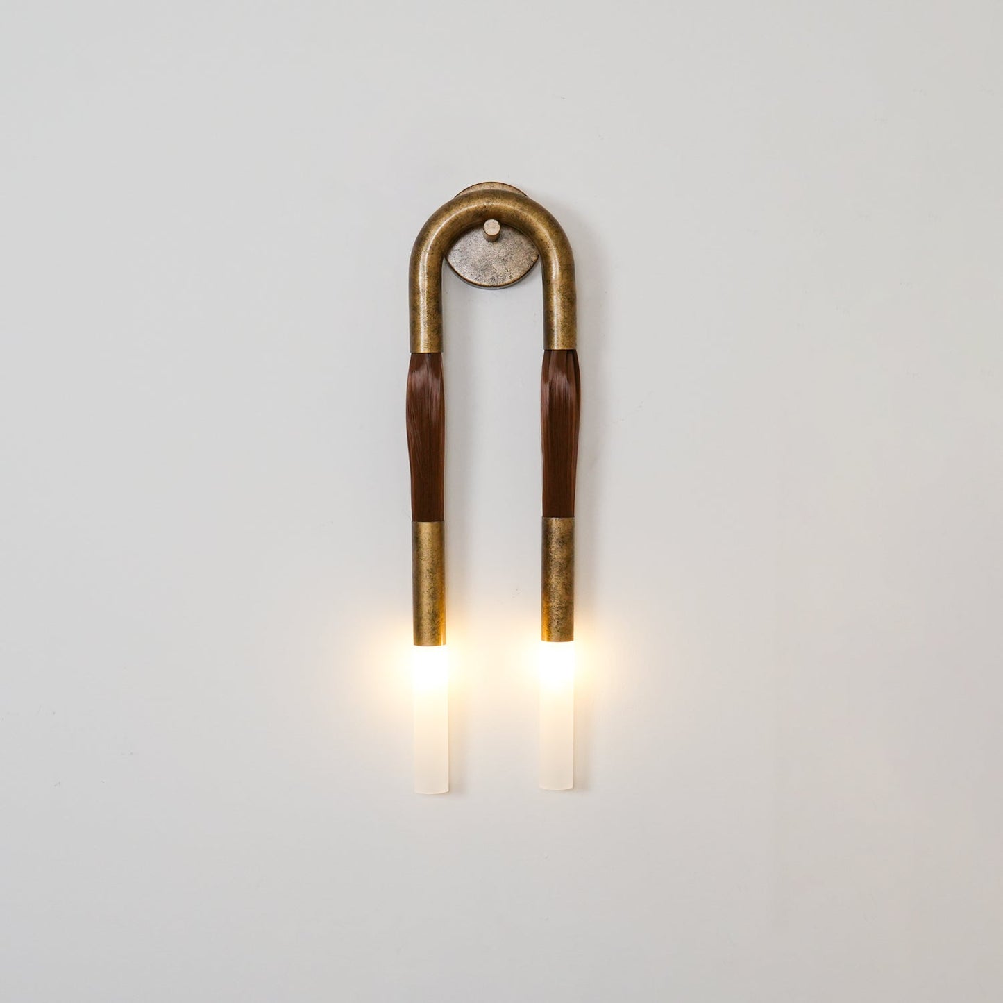 Wall Lamp | Horsehair, Wrought Iron & Glass | 18cm Diameter