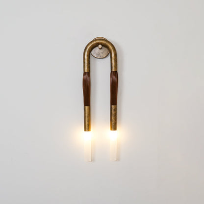Wall Lamp | Horsehair, Wrought Iron & Glass | 18cm Diameter