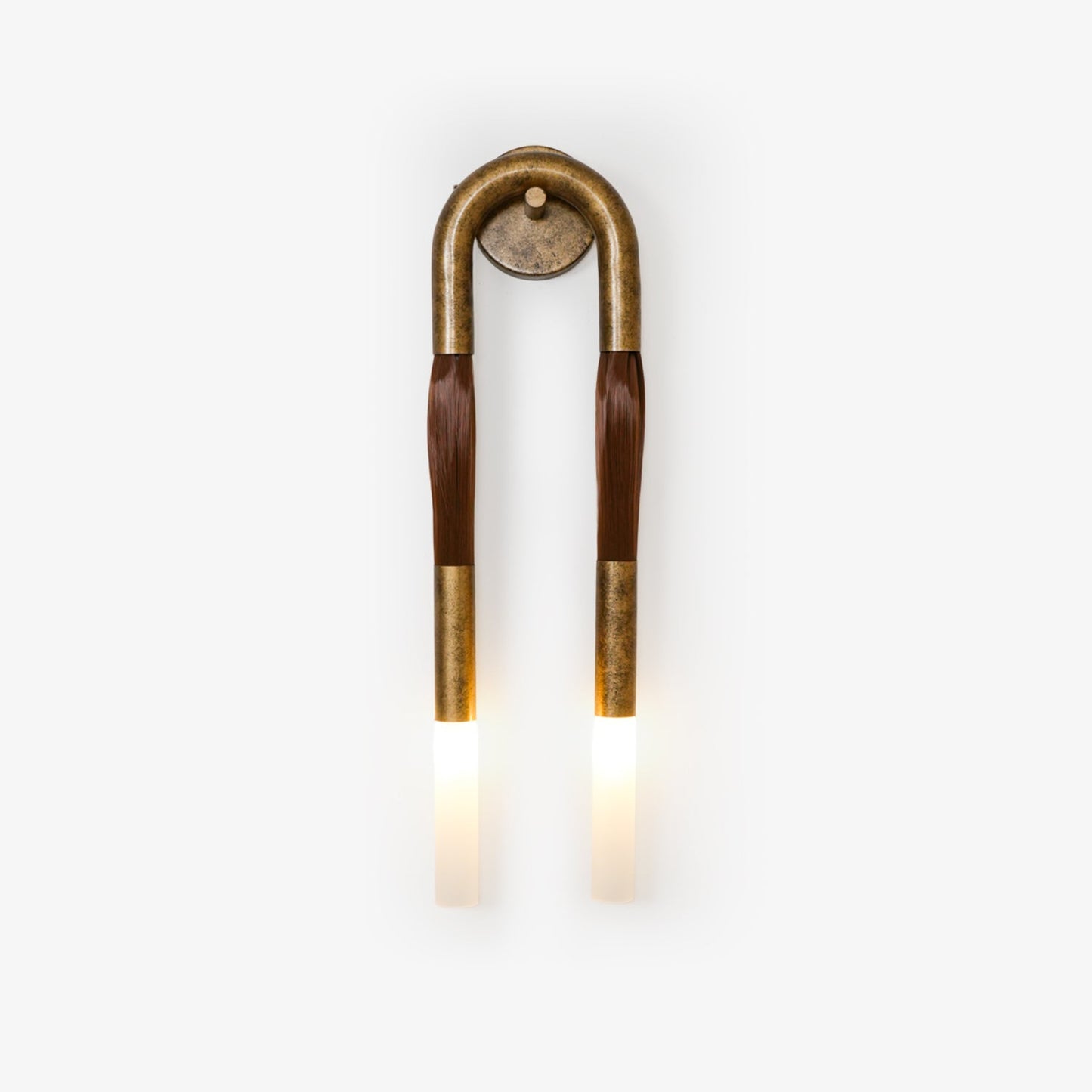 Wall Lamp | Horsehair, Wrought Iron & Glass | 18cm Diameter