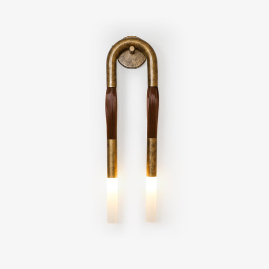 Wall Lamp | Horsehair, Wrought Iron & Glass | 18cm Diameter