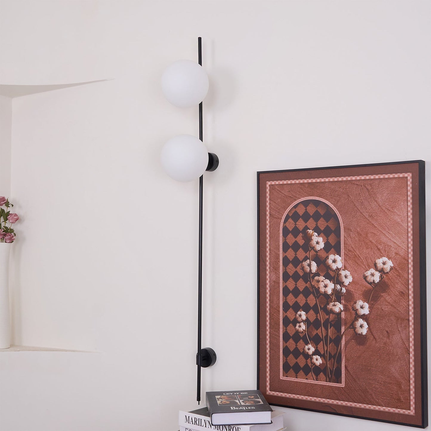 Houseof Plug-in Wall Light | Metal & Glass | White, Black, Gold